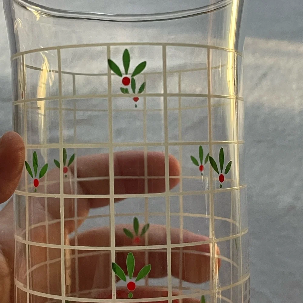 Vintage Coca-Cola Holiday Glass with Red and Green Accents